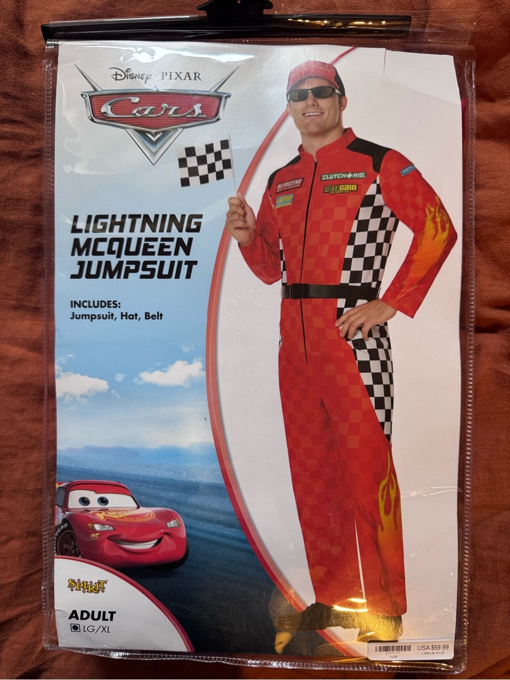Halloween Lightning McQueen Red Jumpsuit Costume L/XL